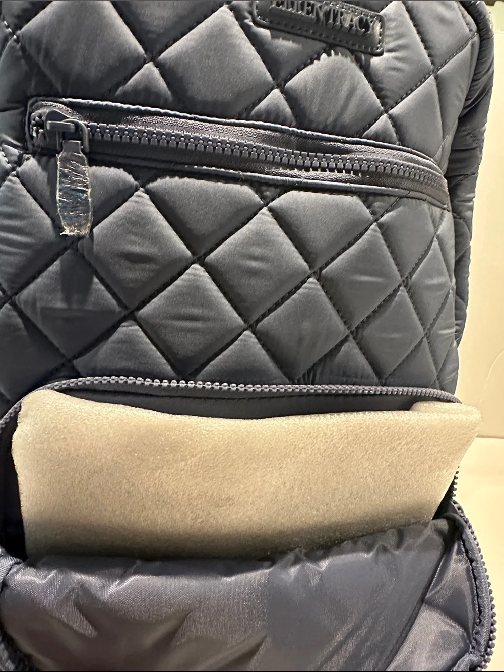 NWT Ellen Tracy The Melanie 18” Diamond Quilted Nylon Workbook Travel Backpack.
